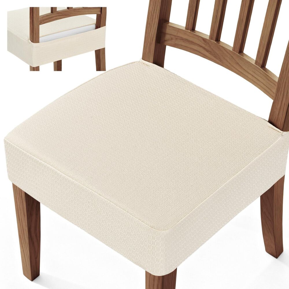 Set of 4, Waterproof Chair Covers for Dining Chairs, Beige